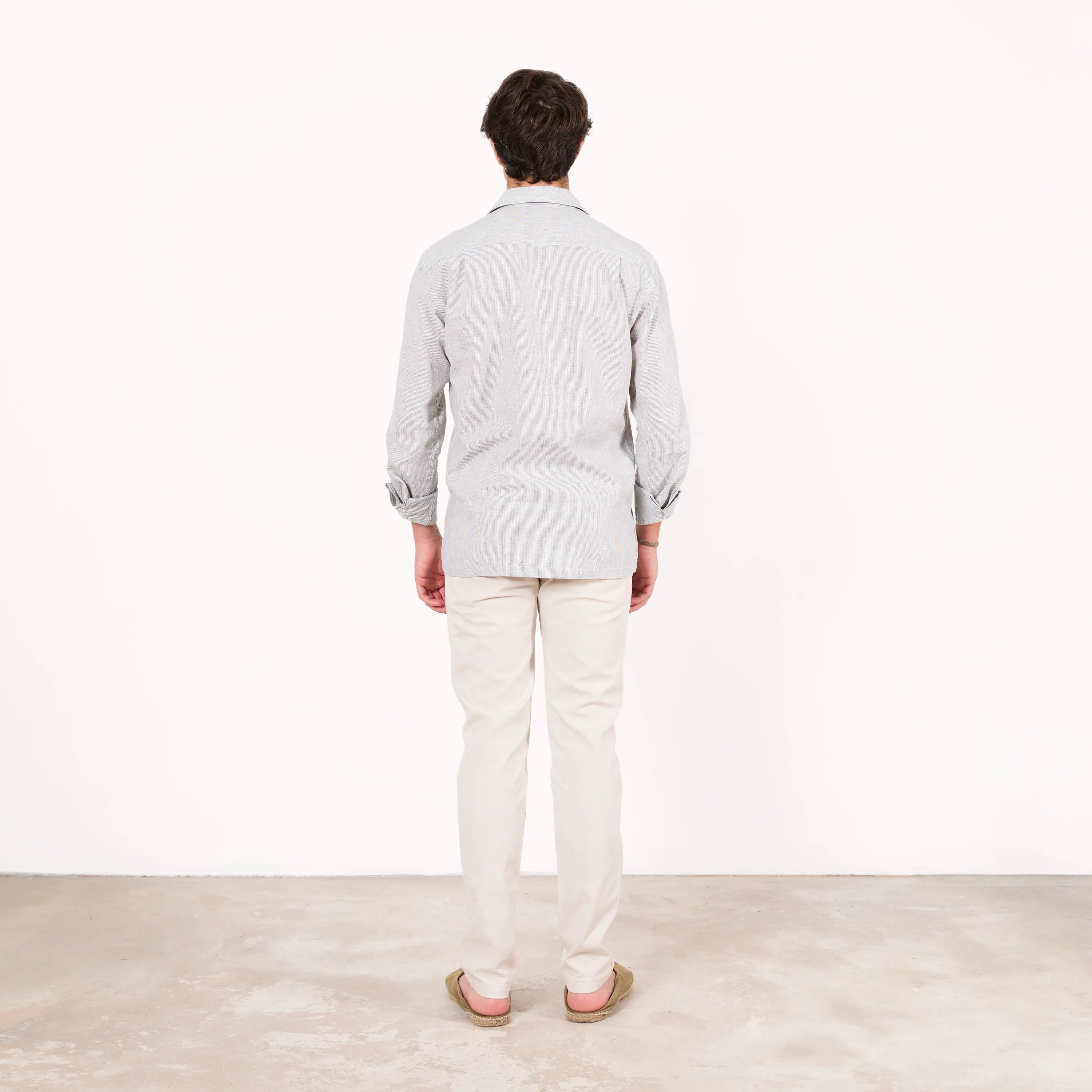 Guayabera rayas verdes