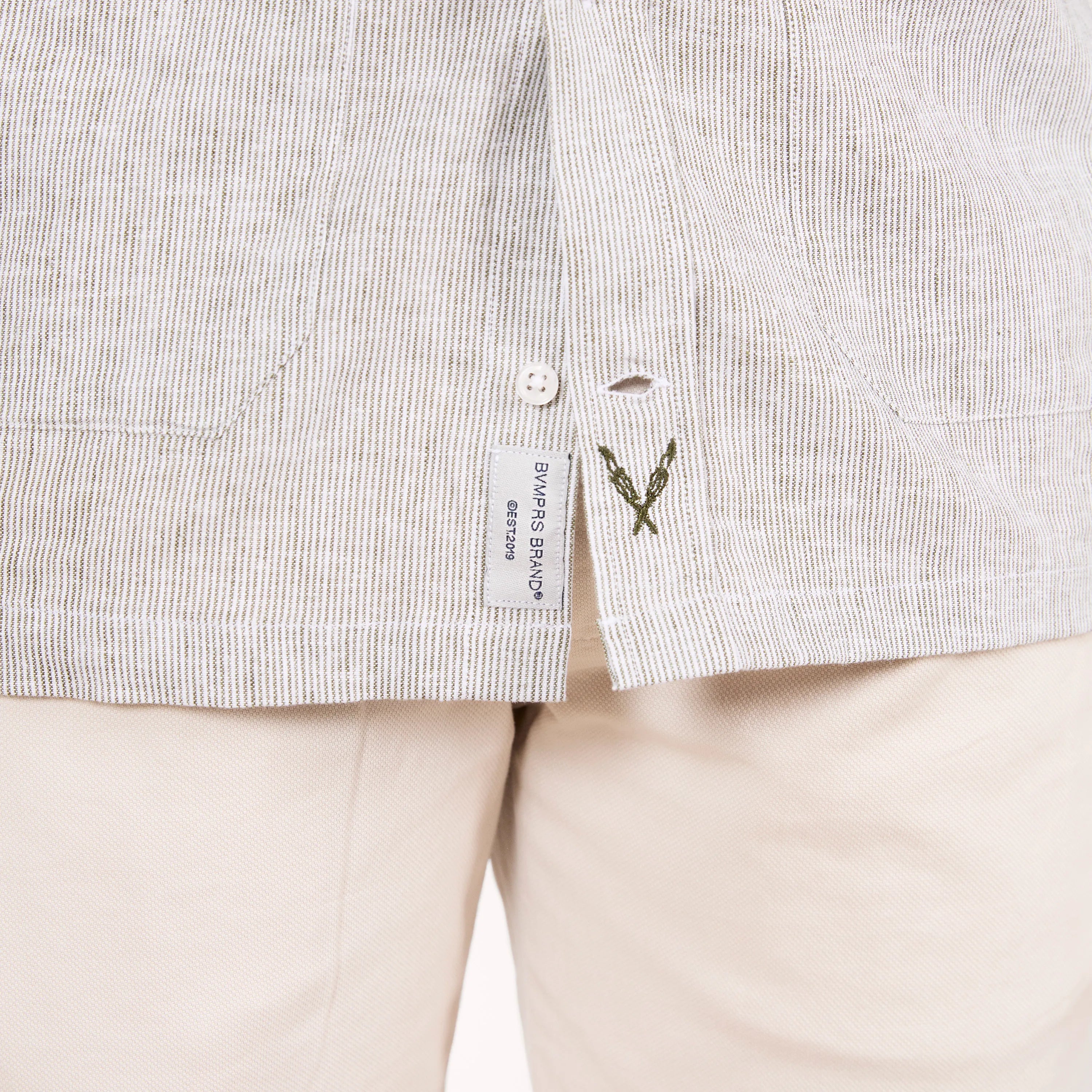 Guayabera rayas verdes