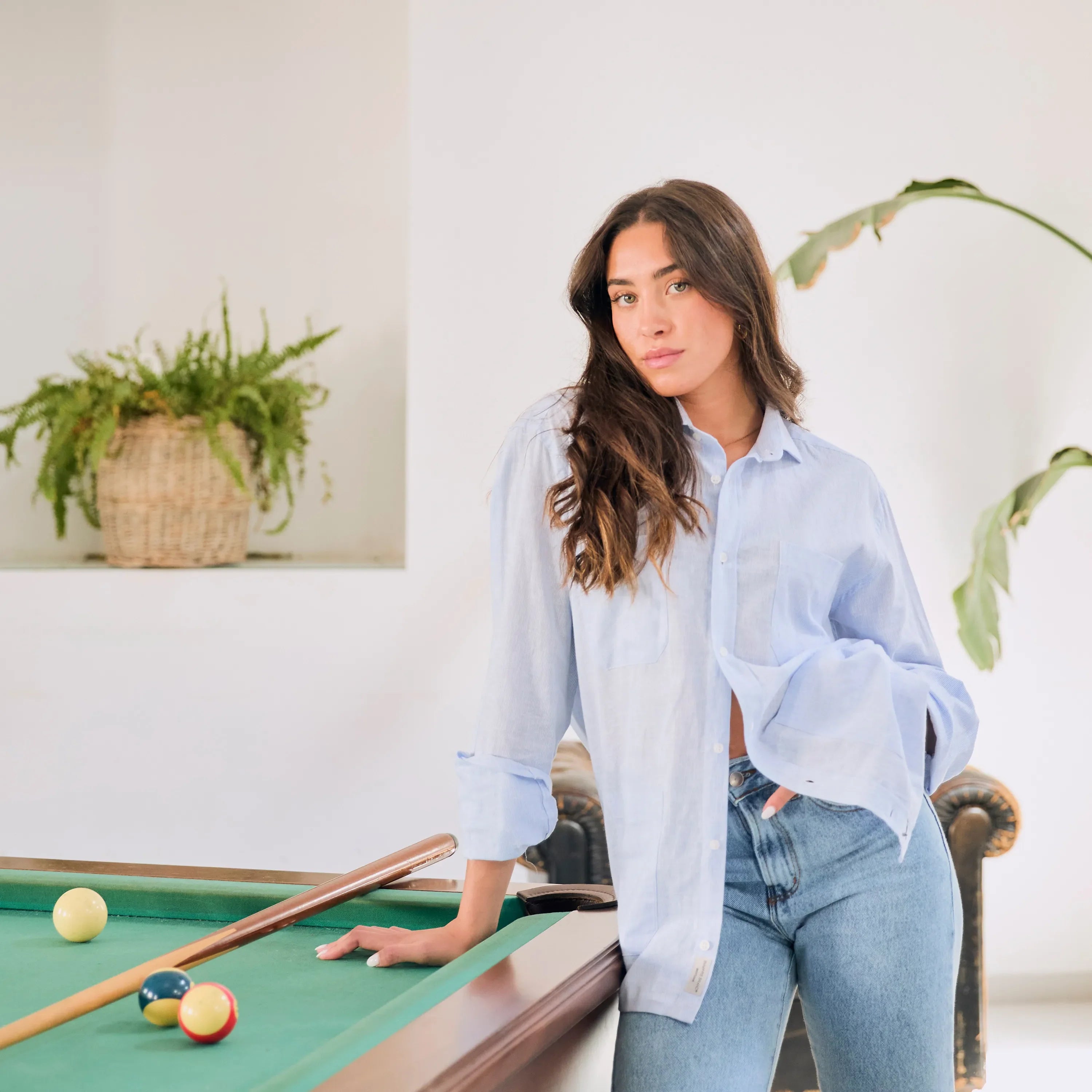 Guayabera rayas azules