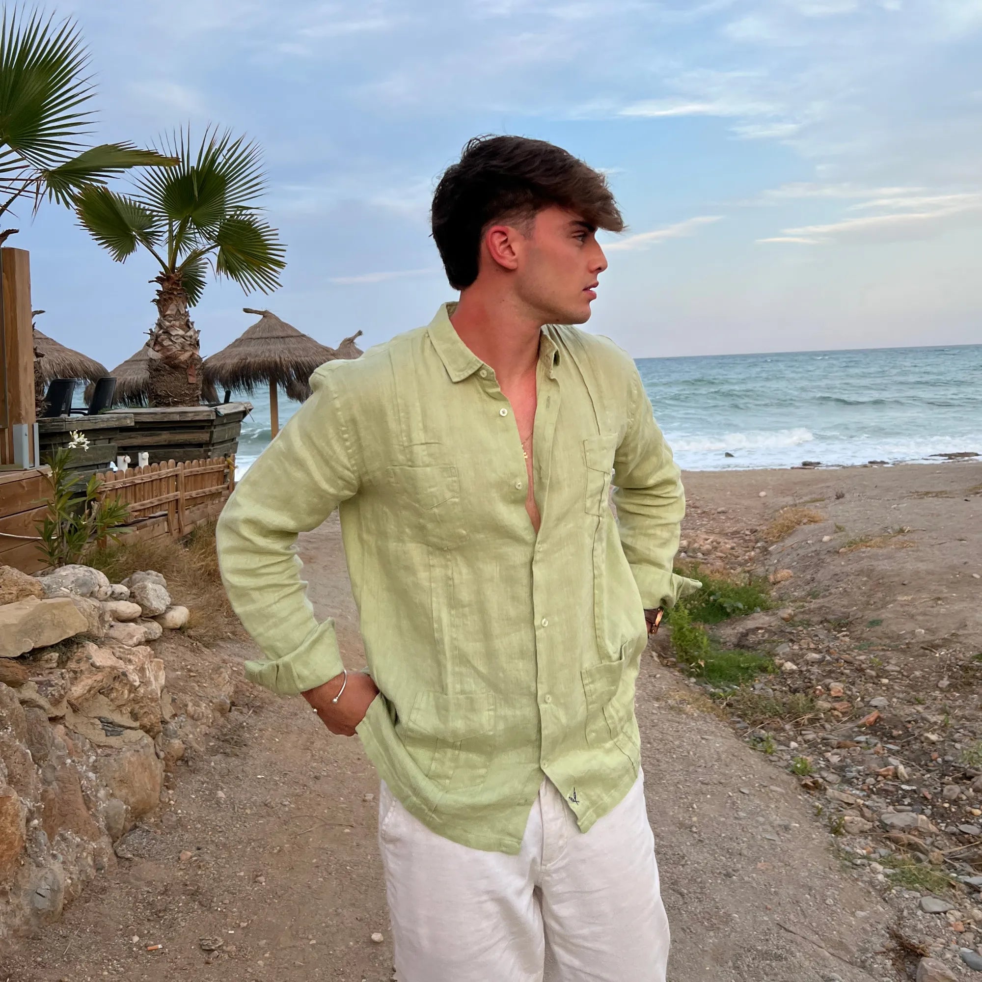 Guayabera Verde Lima